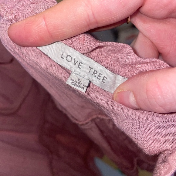 Lane  201 (Love Tree) Pink Off the Shoulder Crop Top Size Large - Picture 5 of 7